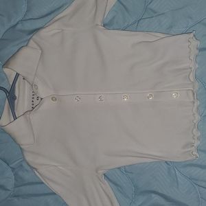 Aeropostale longslevee button down, frilled at the bottom, xs white